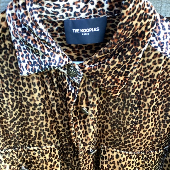 The Kooples Paris Leopard Print Button-Down Top, Size Medium (Euro Size 2) - Picture 2 of 7